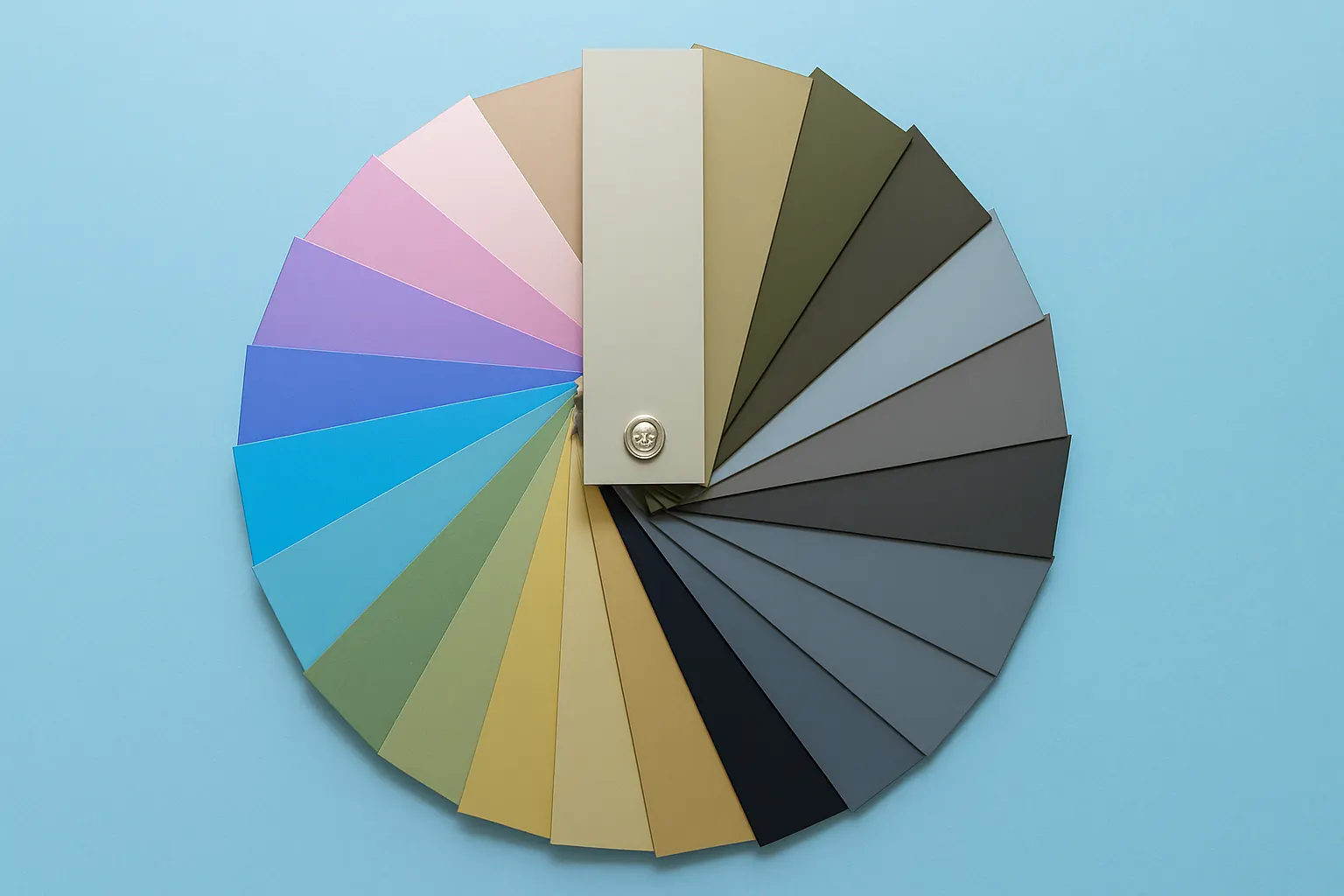 Carta de colores de anodizado abierta en abanico